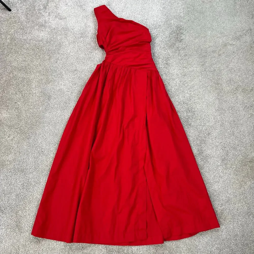 Abercrombie and Fitch Red Cutout Waist One Shoulder Dress (Sz XS)